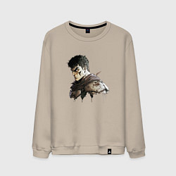 Свитшот хлопковый мужской Арт персонажа Гатс, цвет: миндальный