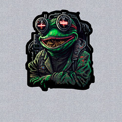 Свитшот хлопковый мужской Лягушонок Пепе киберпанк, цвет: меланж — фото 2
