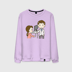 Свитшот хлопковый мужской Врач и пациентка, цвет: лаванда