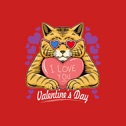 Свитшот хлопковый мужской Влюбленный котик, цвет: красный — фото 2