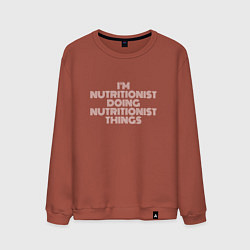 Свитшот хлопковый мужской Im nutritionist doing nutritionist things, цвет: кирпичный