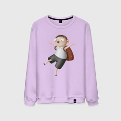 Свитшот хлопковый мужской Веселый школьник, цвет: лаванда