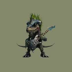 Свитшот хлопковый мужской Динозавр-гитарист, цвет: авокадо — фото 2