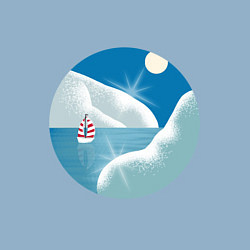 Свитшот хлопковый мужской Кораблик во льдах, цвет: мягкое небо — фото 2