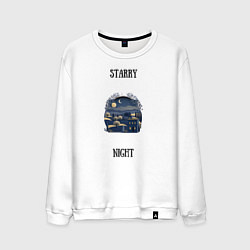 Свитшот хлопковый мужской Starry Night, цвет: белый