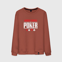 Свитшот хлопковый мужской Мировая серия покера, цвет: кирпичный