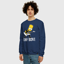 Свитшот хлопковый мужской Limp Bizkit Барт Симпсон рокер, цвет: тёмно-синий — фото 2