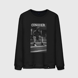 Свитшот хлопковый мужской Cbum conquer Крис Бамстед, цвет: черный