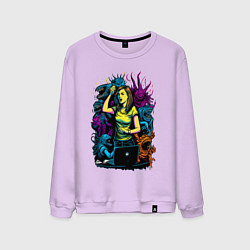Свитшот хлопковый мужской Офисные будни, цвет: лаванда