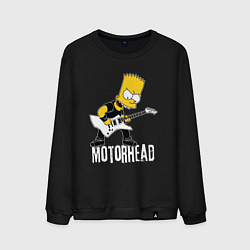 Свитшот хлопковый мужской Motorhead Барт Симпсон рокер, цвет: черный