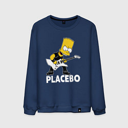 Свитшот хлопковый мужской Placebo Барт Симпсон рокер, цвет: тёмно-синий