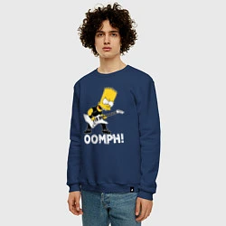 Свитшот хлопковый мужской OOMPH! Барт Симпсон роке, цвет: тёмно-синий — фото 2