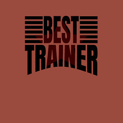 Свитшот хлопковый мужской Best trainer надпись с полосами, цвет: кирпичный — фото 2