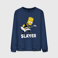 Свитшот хлопковый мужской Slayer Барт Симпсон рокер, цвет: тёмно-синий