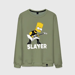 Свитшот хлопковый мужской Slayer Барт Симпсон рокер, цвет: авокадо