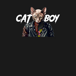 Свитшот хлопковый мужской Cat boy, цвет: черный — фото 2