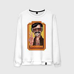 Свитшот хлопковый мужской Stan Lee peace, цвет: белый