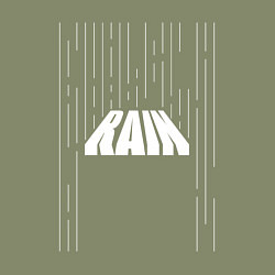 Свитшот хлопковый мужской Rain надпись и капли линии, цвет: авокадо — фото 2