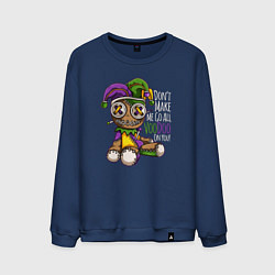 Свитшот хлопковый мужской Dont make me go all voodoo on you, цвет: тёмно-синий