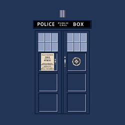 Свитшот хлопковый мужской Дверь Тардис, цвет: тёмно-синий — фото 2