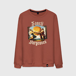 Свитшот хлопковый мужской Античный бургер, цвет: кирпичный