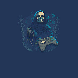 Свитшот хлопковый мужской Grim reaper and gamepad, цвет: тёмно-синий — фото 2