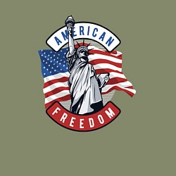 Свитшот хлопковый мужской American freedom, цвет: авокадо — фото 2