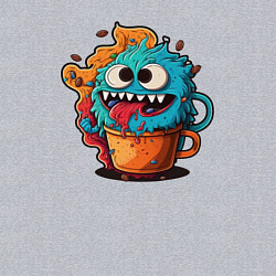 Свитшот хлопковый мужской Пушистый монстр в кофе, цвет: меланж — фото 2