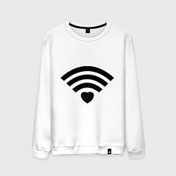 Свитшот хлопковый мужской Wi-Fi Love, цвет: белый
