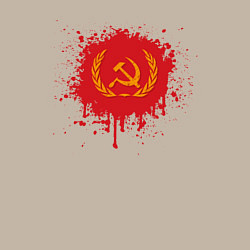 Свитшот хлопковый мужской Серп и молот подтеки, цвет: миндальный — фото 2