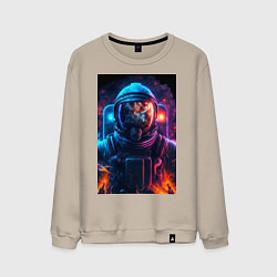 Свитшот хлопковый мужской Огненный космонавт, цвет: миндальный