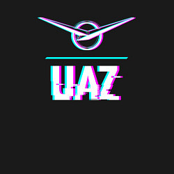 Свитшот хлопковый мужской Значок UAZ в стиле glitch, цвет: черный — фото 2