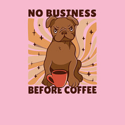 Свитшот хлопковый мужской No business before coffee, цвет: светло-розовый — фото 2