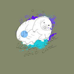 Свитшот хлопковый мужской Тихоходка: water bear dont care, цвет: авокадо — фото 2