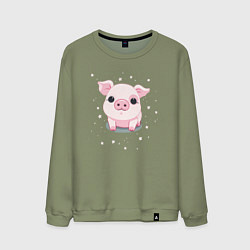 Свитшот хлопковый мужской Пухляш, цвет: авокадо