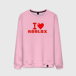 Свитшот хлопковый мужской I love Roblox, цвет: светло-розовый