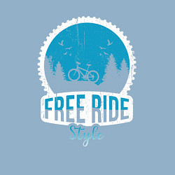 Свитшот хлопковый мужской Free ride style, цвет: мягкое небо — фото 2