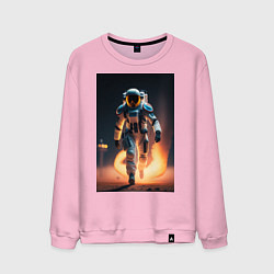 Свитшот хлопковый мужской Брутальный астронавт, цвет: светло-розовый