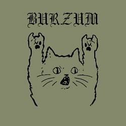 Свитшот хлопковый мужской Burzum - rock cat, цвет: авокадо — фото 2