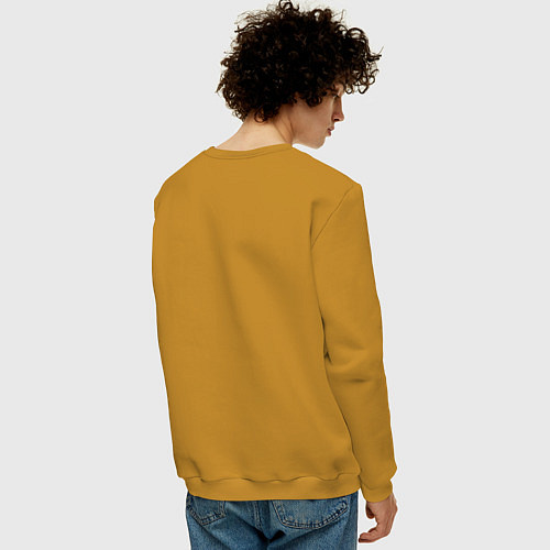 Мужской свитшот Пришелец принял образ землянина - киберпанк / Горчичный – фото 4