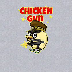 Свитшот хлопковый мужской Chicken Gun - игра, цвет: меланж — фото 2