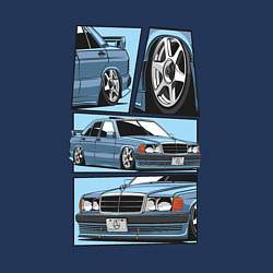 Свитшот хлопковый мужской Mercedes-Benz 190E V1, цвет: тёмно-синий — фото 2