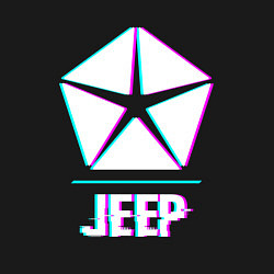 Свитшот хлопковый мужской Значок Jeep в стиле glitch, цвет: черный — фото 2