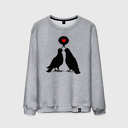 Свитшот хлопковый мужской Birds love, цвет: меланж