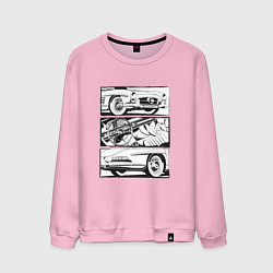 Свитшот хлопковый мужской Mercedes-Benz 300SL Roadster V2, цвет: светло-розовый