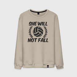 Свитшот хлопковый мужской She will not fall, цвет: миндальный