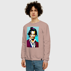 Свитшот хлопковый мужской Johnny Depp - Japan style, цвет: пыльно-розовый — фото 2