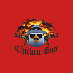 Свитшот хлопковый мужской Chicken gun game, цвет: красный — фото 2