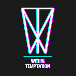 Свитшот хлопковый мужской Within Temptation glitch rock, цвет: черный — фото 2