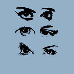 Свитшот хлопковый мужской Black contoured eyes, цвет: мягкое небо — фото 2